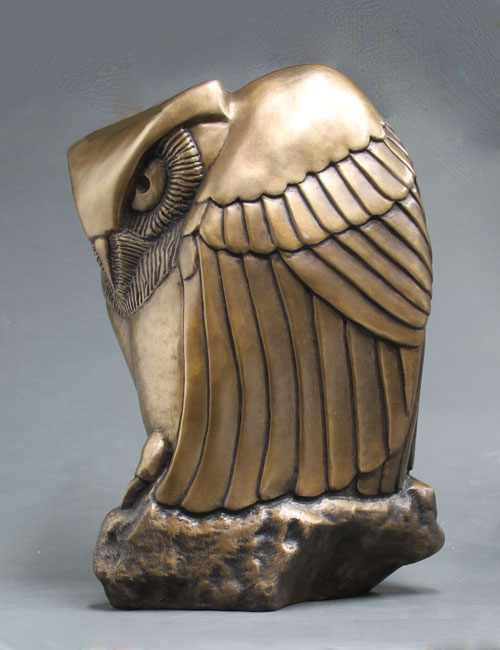 A side image of the bronze called, The Sentry